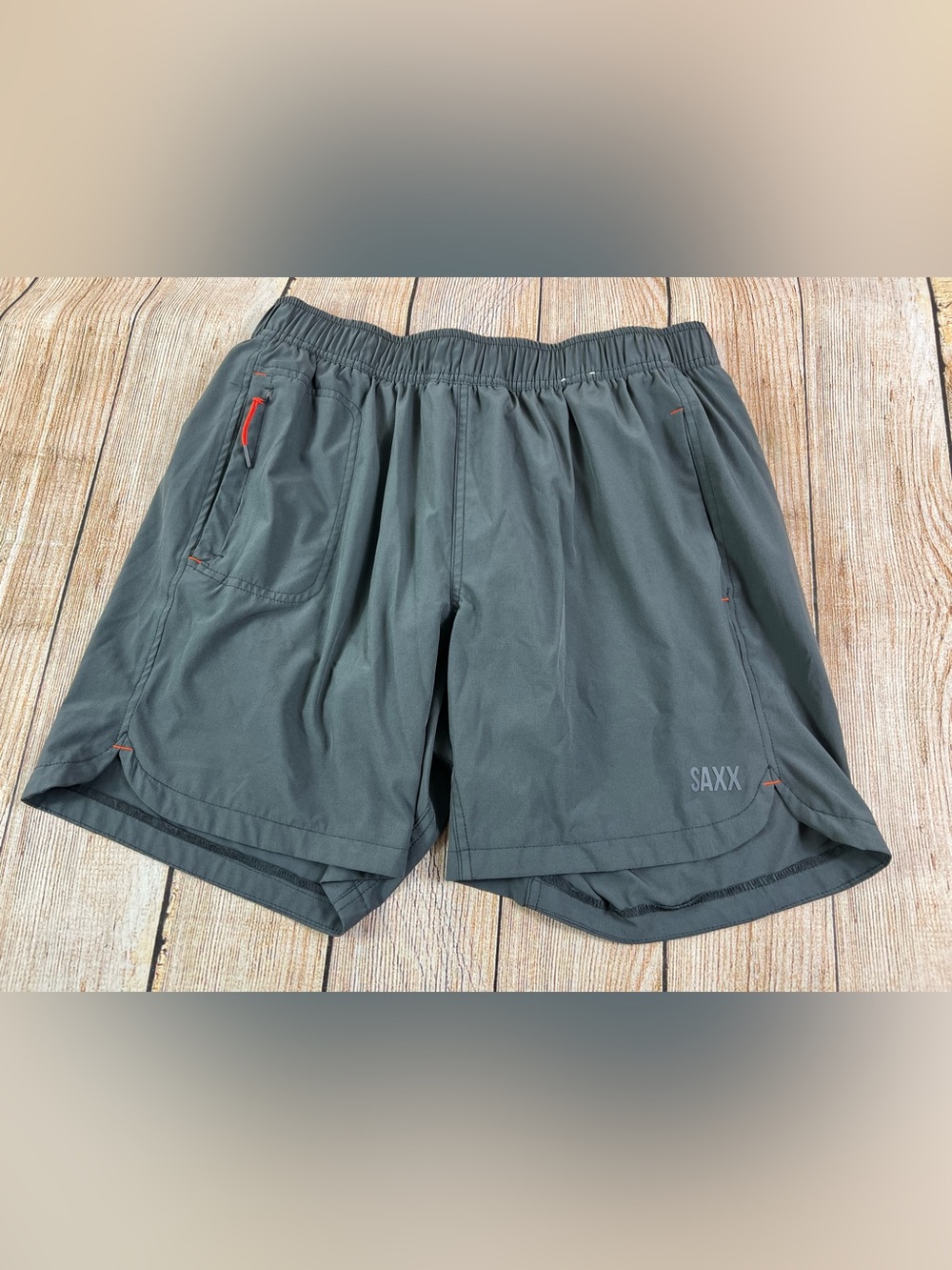 Mens Saxx Gainmaker 2N1 Shorts Gray BallPark Pouch 9" Athletic Lined Size Large